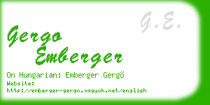 gergo emberger business card